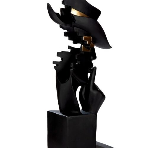 Alternative view of Sculptuur Mystique Hand/Hoed - Polyresin - Mat Zwart/Goud - L17xB9xH39cm