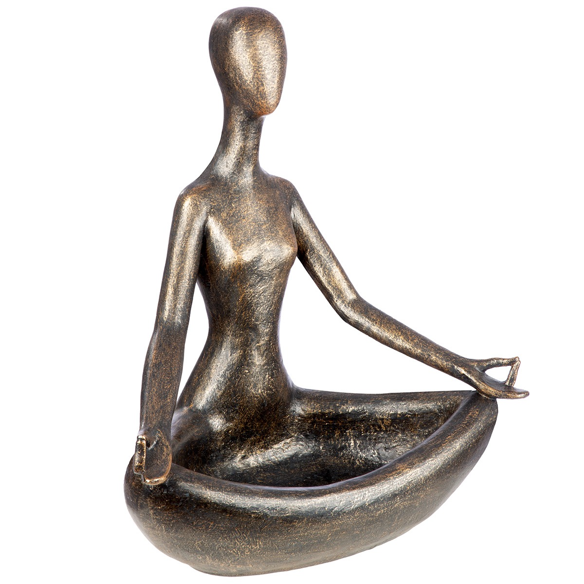 Sculptuur Relaxing - Polyresin - Antiek Finish/Metallic Look - Brons - L41xB25,5xH48,5cm - Afbeelding 5