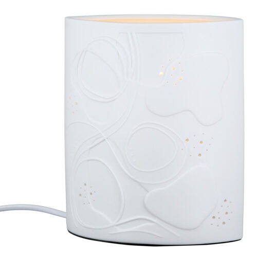 Alternative view of Tafellamp Flow Ovaal - Porselein - Wit - L17xB10xH20cm