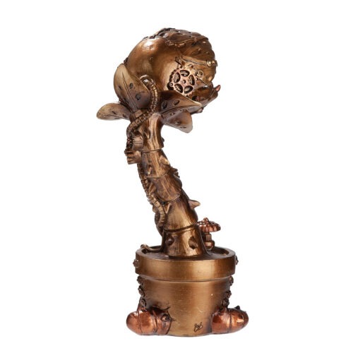 Alternative view of Steampunk Vleesetende Plant - Polyresin - Brons/Koper - Antiek Finish - L13,5xB9H24,5cm