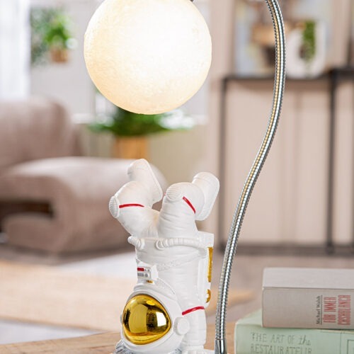 Tafellamp Astronaut LED - Polyresin - Wit - L25xB15xH42cm